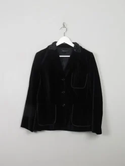Women's Vintage Embellished  Black Velvet Jacket M