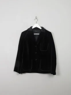 Women's Vintage Embellished Black Velvet Jacket M