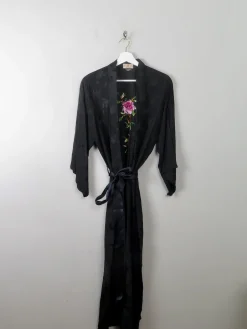 Women's Vintage Embroidered Dressing Gown Golden Bee