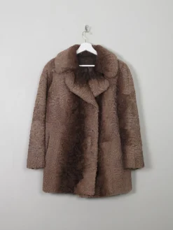 Women's Vintage Faux Fur Brown Jacket S