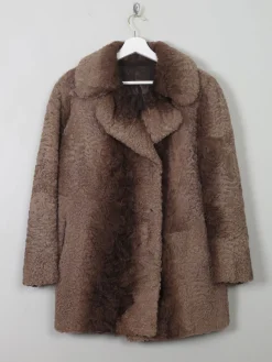 Women's Vintage Faux Fur Brown Jacket S