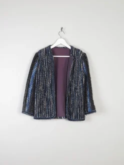 Women’s Vintage Flecked Wool Cropped Cardigan 3/4 Sleeves 10/12