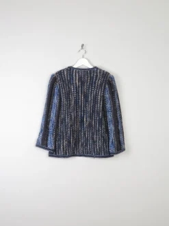 Women’s Vintage  Flecked Wool Cropped Cardigan 3/4 Sleeves  10/12