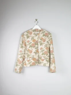 Women’s Vintage Floral Printed Wool 80s Jacket L