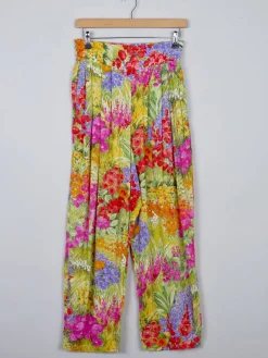 Women's Vintage Floral Printed Trousers S