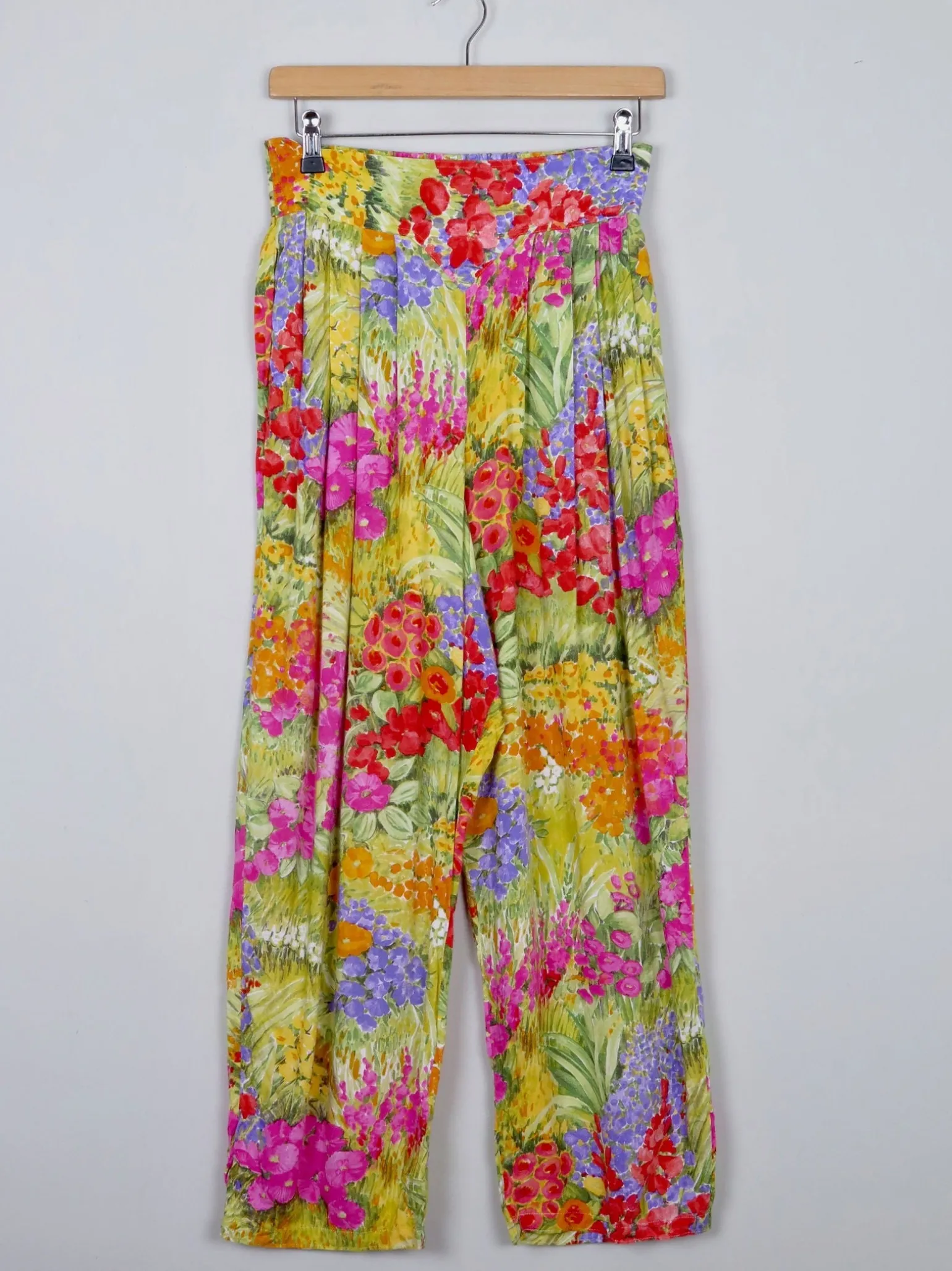 Women's Vintage Floral Printed Trousers S
