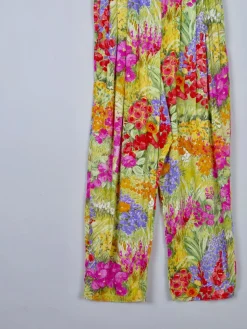 Women's Vintage Floral Printed Trousers S