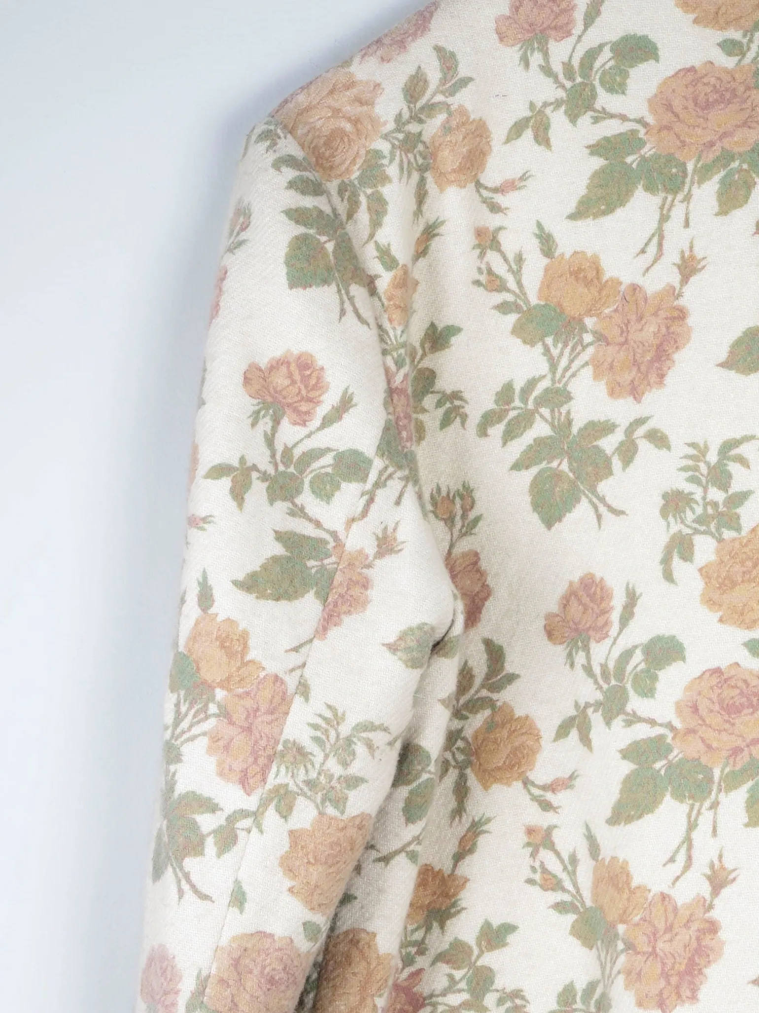 Women’s Vintage Floral Printed Wool 80s Jacket L
