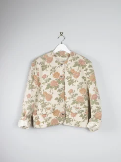 Women’s Vintage Floral Printed Wool 80s Jacket L
