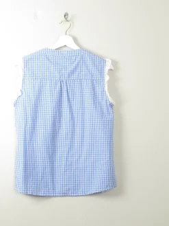 Women's Vintage Gingham Sleeveless Blouse M/L