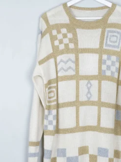 Women’s Vintage Gold & Silver Knitted Jumper S-L