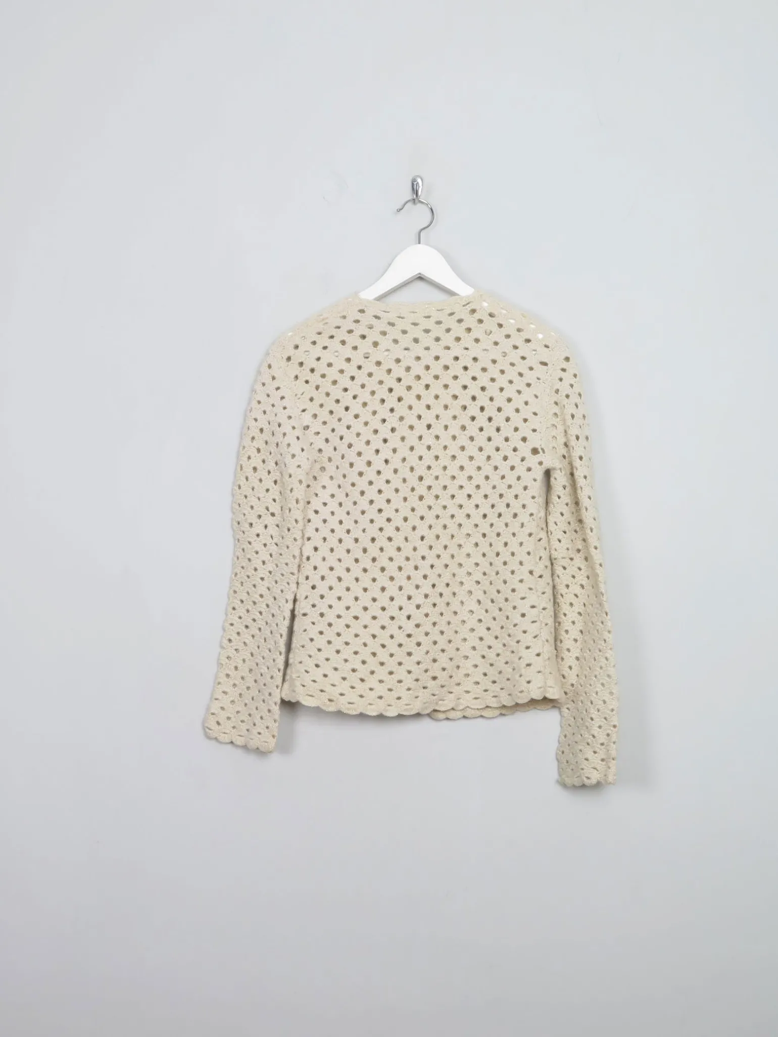 Women's Vintage Gold Crochet Cardigan S/M