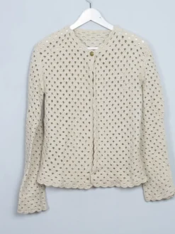 Women's Vintage Gold Crochet Cardigan S/M