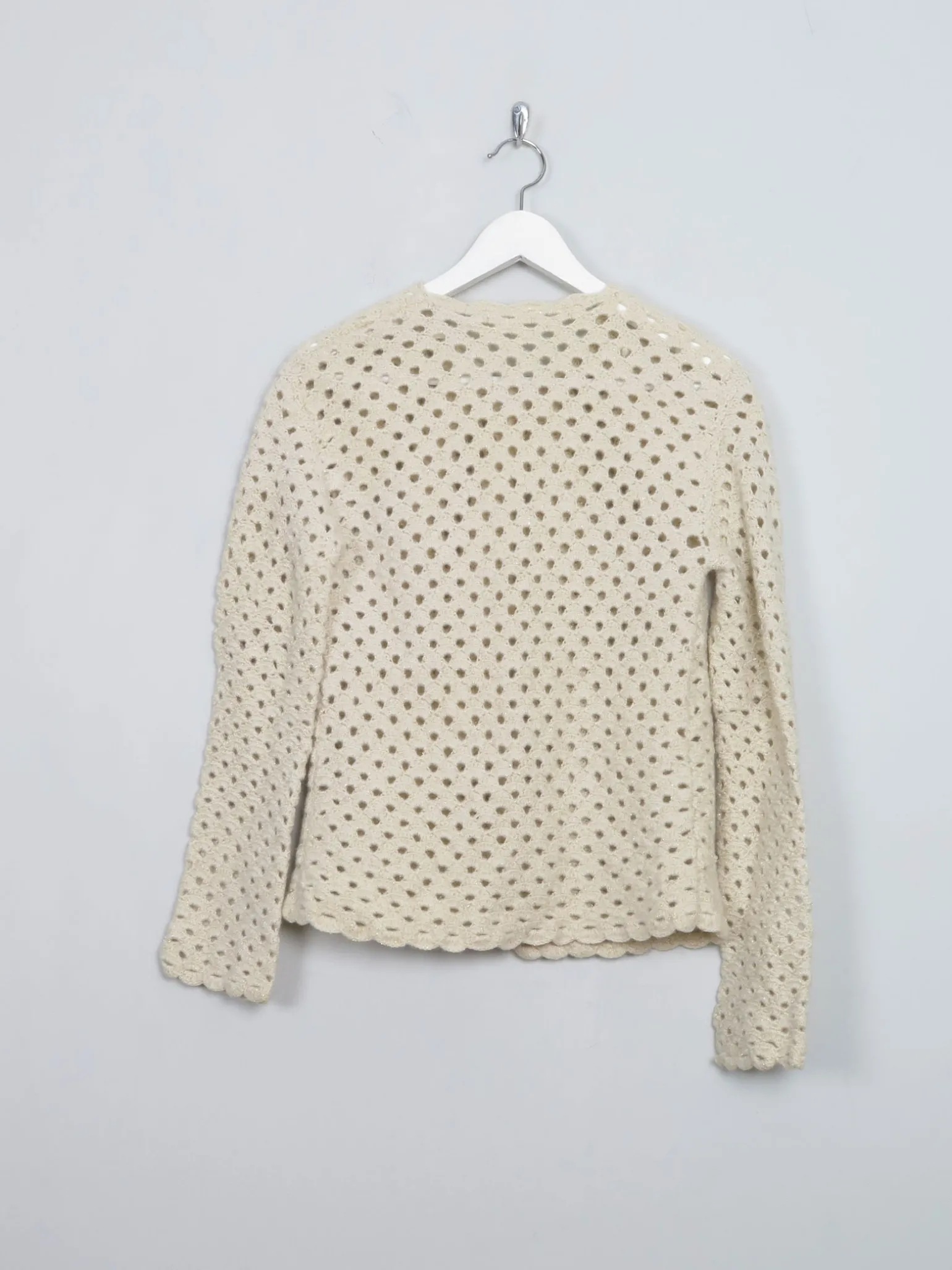Women's Vintage Gold Crochet Cardigan S/M