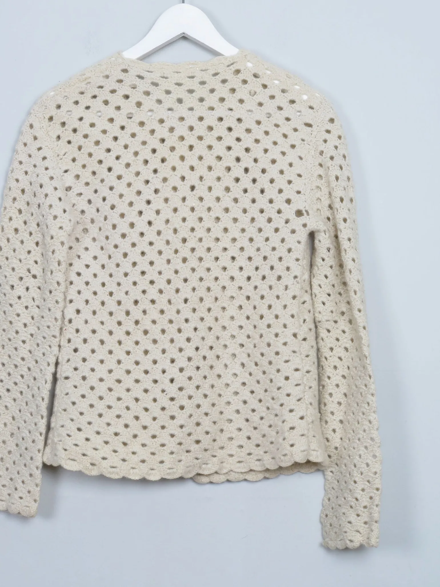 Women's Vintage Gold Crochet Cardigan S/M