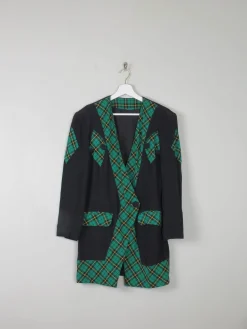 Women's Vintage Green & Black Tartan Jacket S