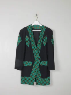Women's Vintage Green & Black Tartan Jacket S