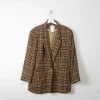 Women's Vintage Green Check Jacket L/XL