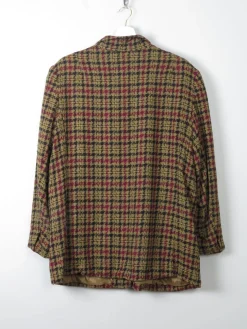 Women's Vintage Green Check Jacket L/XL