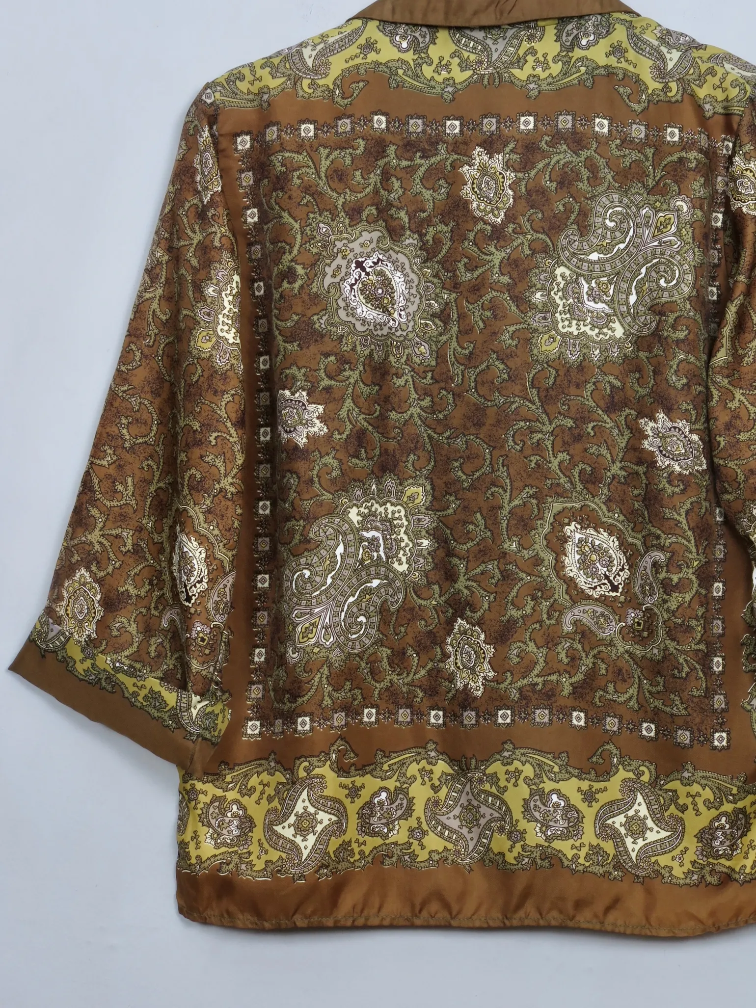 Women's Vintage Green Paisley 1950s Blouse S