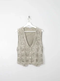 Women's Vintage Green Waistcoat S/M