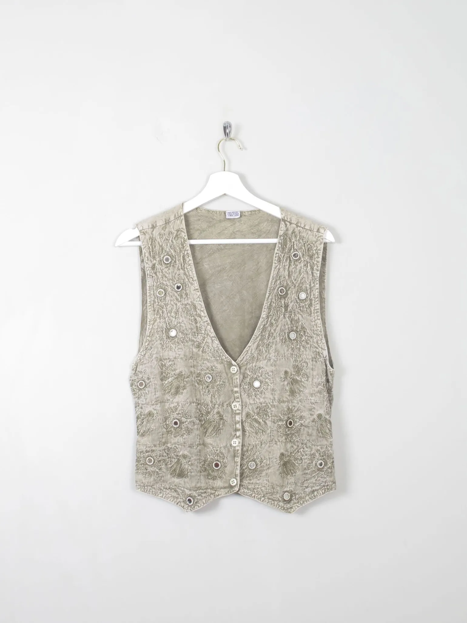 Women's Vintage Green Waistcoat S/M