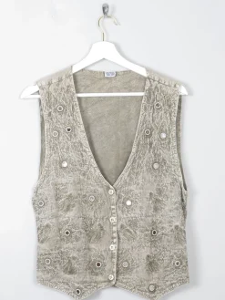 Women's Vintage Green Waistcoat S/M