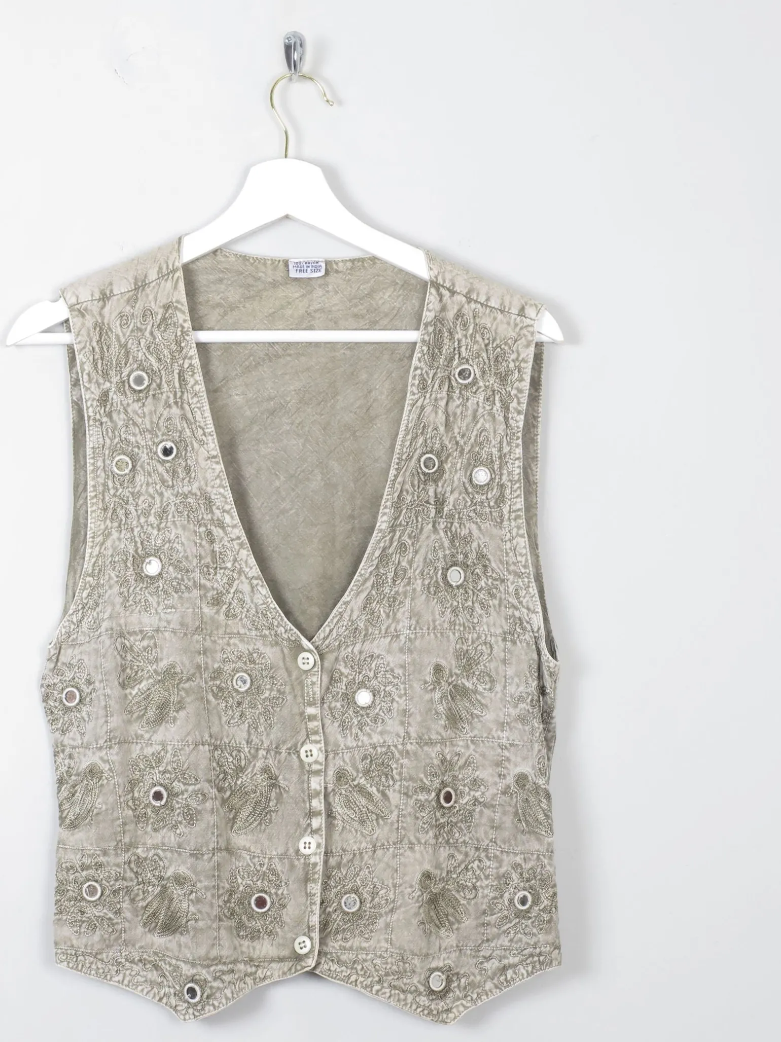 Women's Vintage Green Waistcoat S/M