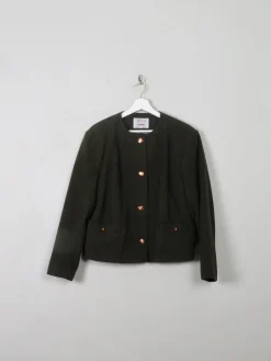 Women's Vintage Green Wool Avoca Boxy Jacket L