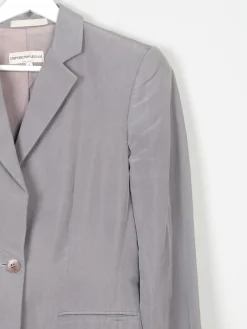Women's Vintage Grey Armani Satin Jacket 6/8 XS