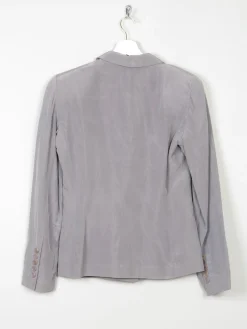 Women's Vintage Grey Armani Satin Jacket 6/8 XS
