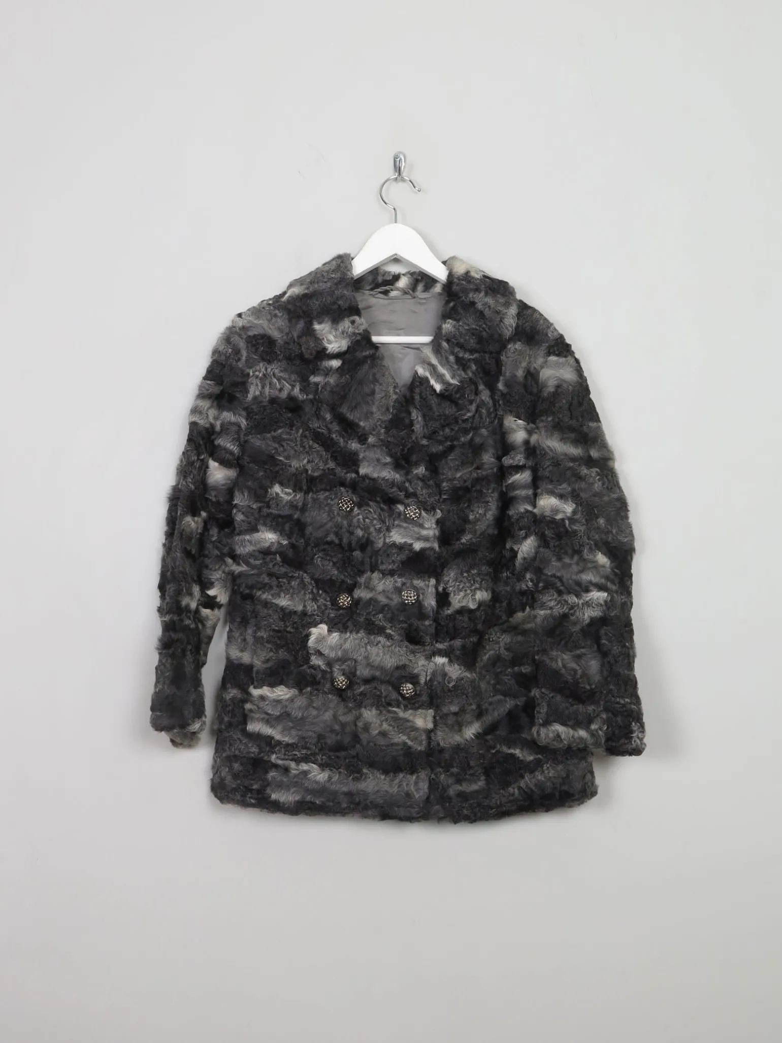 Women's Vintage Grey Astrachan Jacket M
