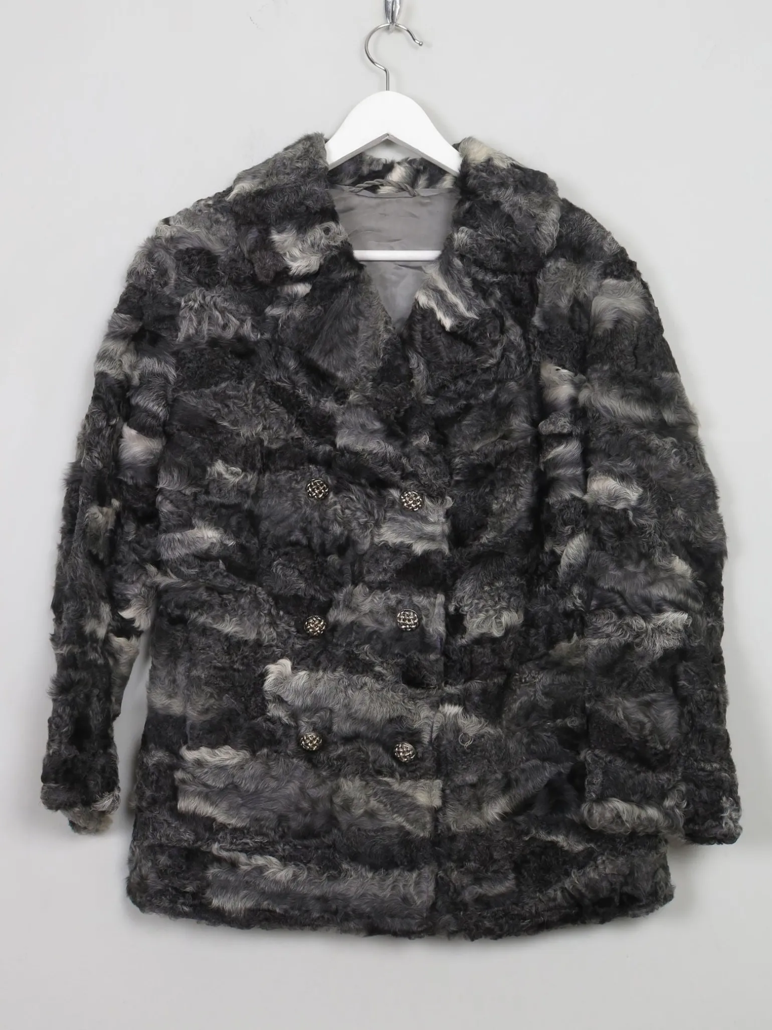 Women's Vintage Grey Astrachan Jacket M