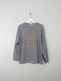 Women's Vintage Grey Sweatshirt With Logo Iowa Hawkeyes M