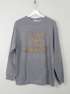 Women's Vintage Grey Sweatshirt With Logo Iowa Hawkeyes M
