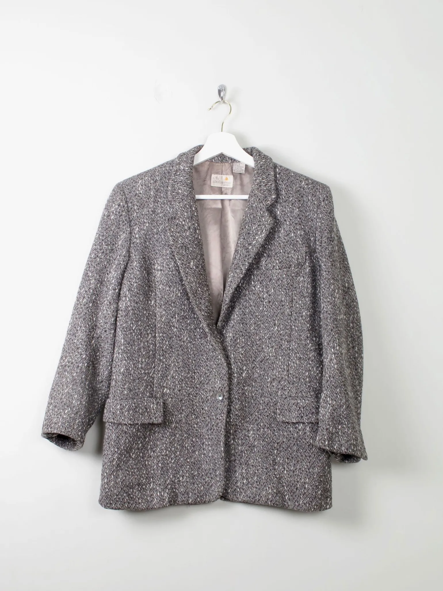Women's Vintage Grey Tweed Liz Claiborne Jacket S/M Petit