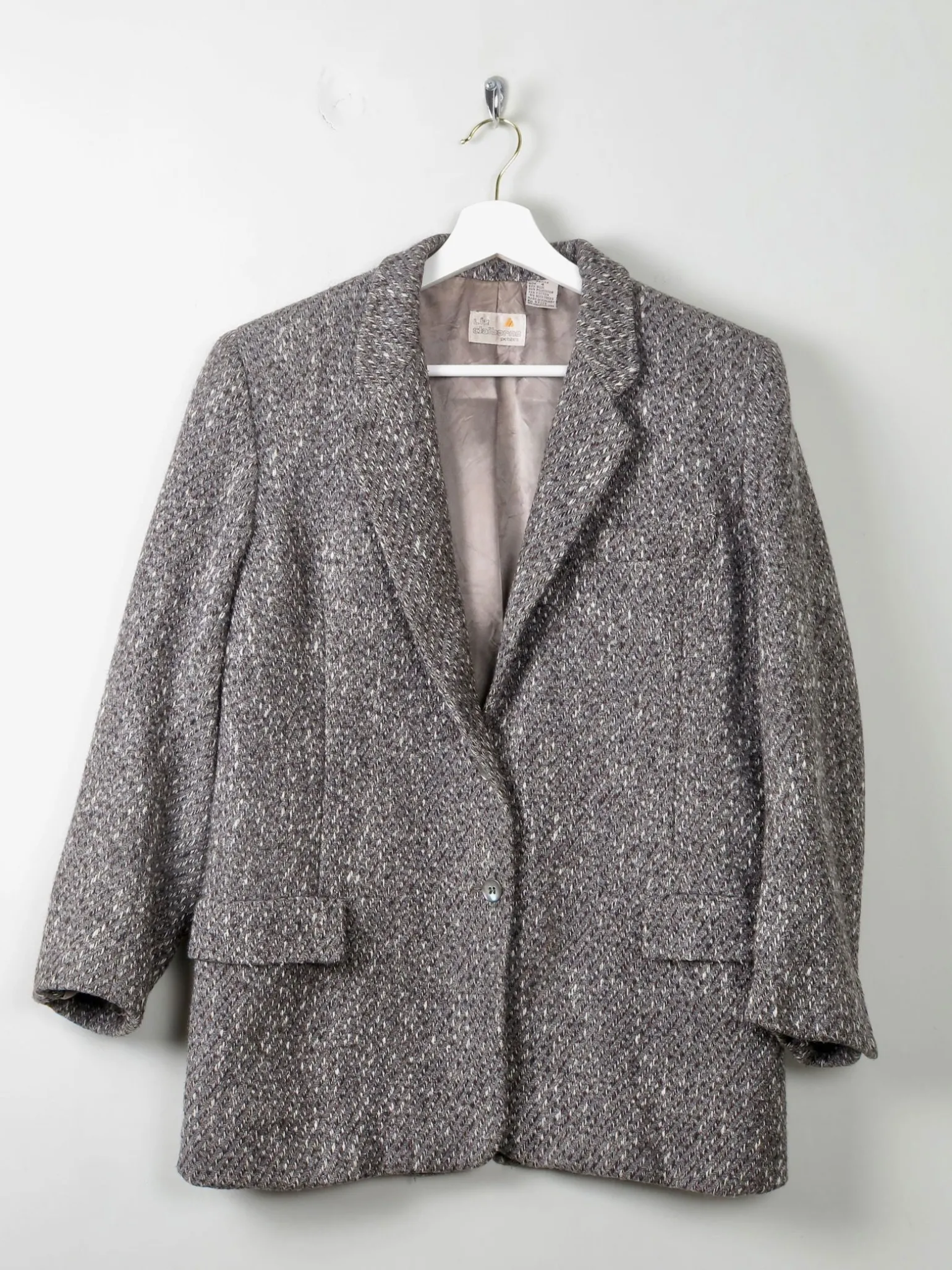 Women's Vintage Grey Tweed Liz Claiborne Jacket S/M Petit