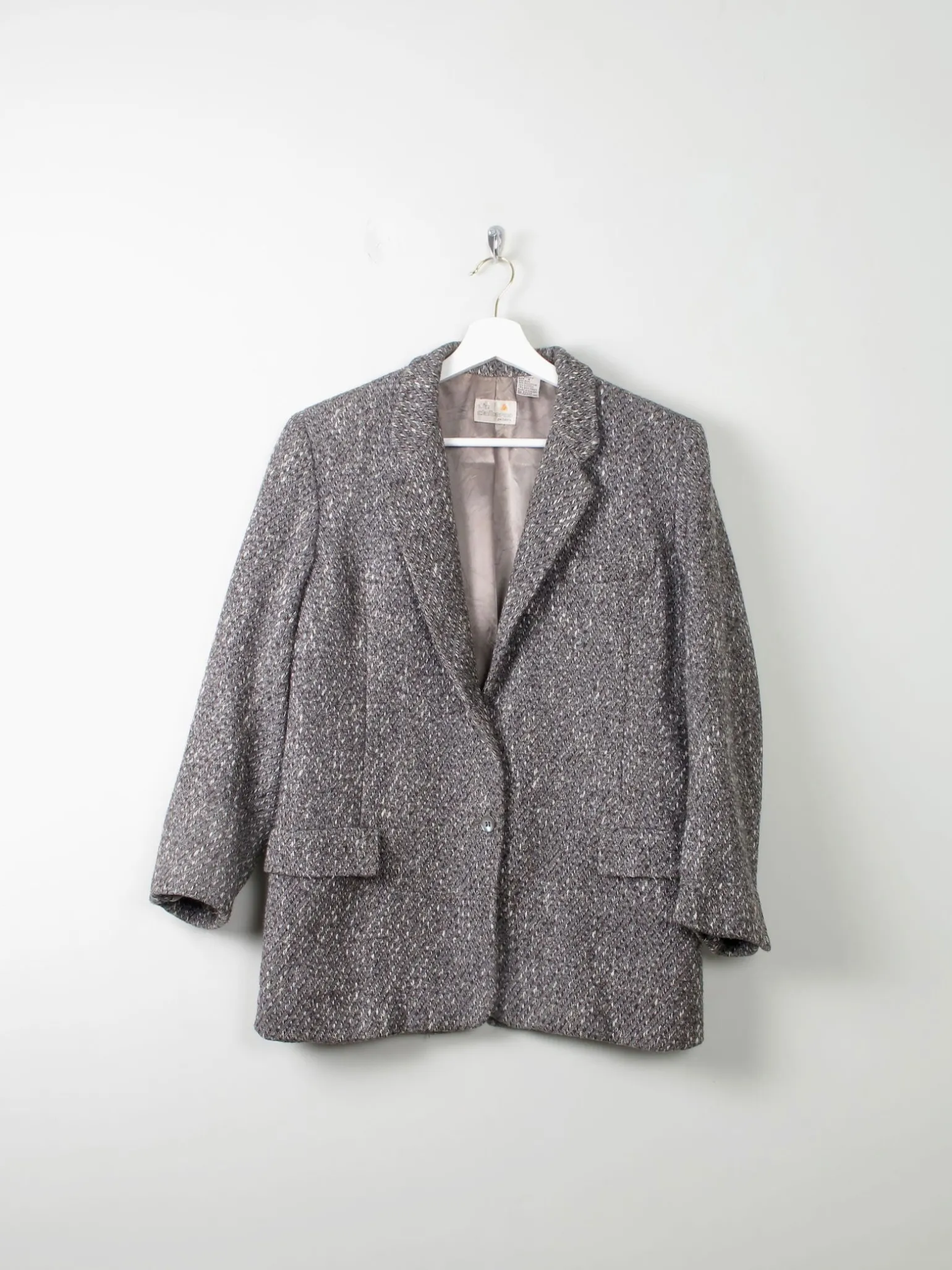 Women's Vintage Grey Tweed Liz Claiborne Jacket S/M Petit