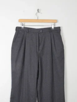 Women's Vintage Grey Wool Trousers L 33"/31L