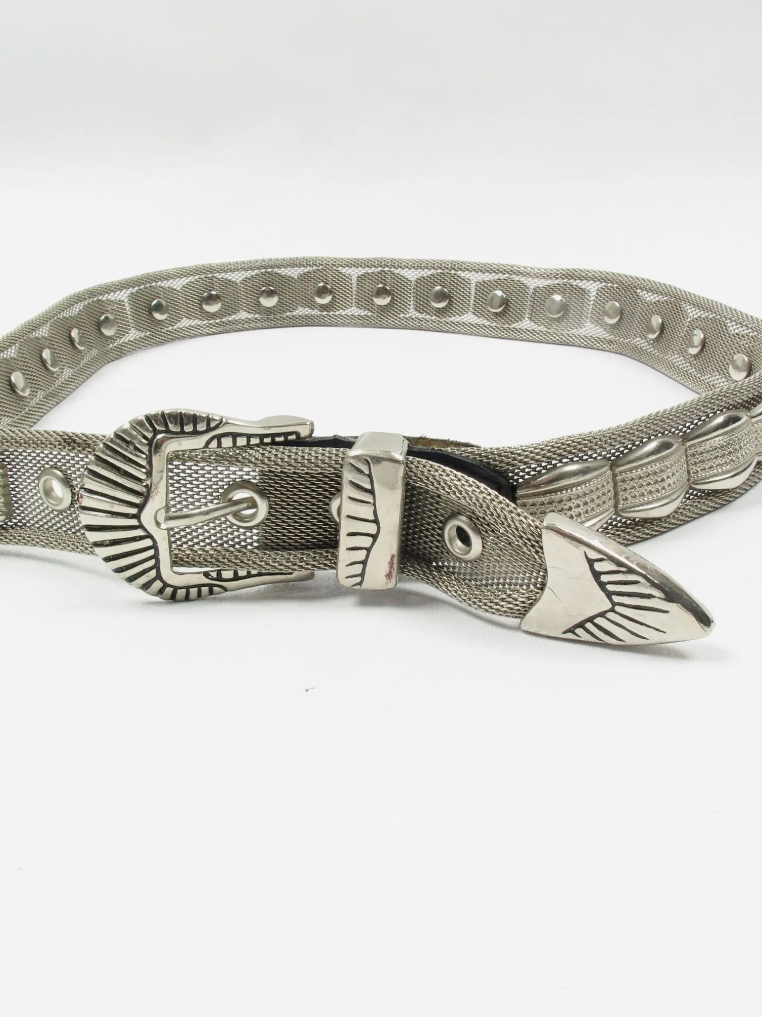 Women's Vintage Heavy Metal Silver Belt S/M