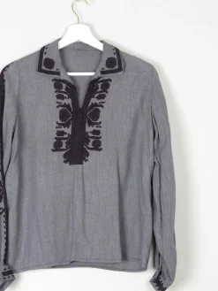 Women's Vintage Hungarian Embroidered 1970s Blouse S