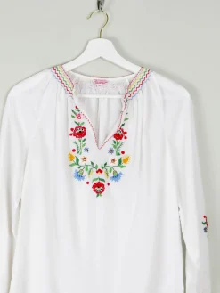 Women's Vintage Hungarian Embroidered Peasant Blouse S