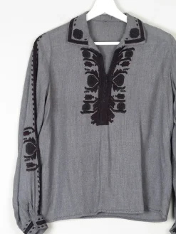 Women's Vintage Hungarian Embroidered 1970s Blouse S