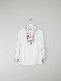 Women's Vintage Hungarian Embroidered Peasant Blouse S