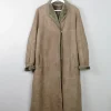 Women's Vintage Khaki Green Sheepskin Coat S/M