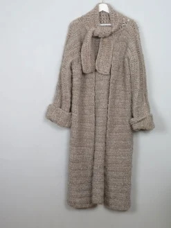 Women's Vintage Knitted Coat Light Brown M