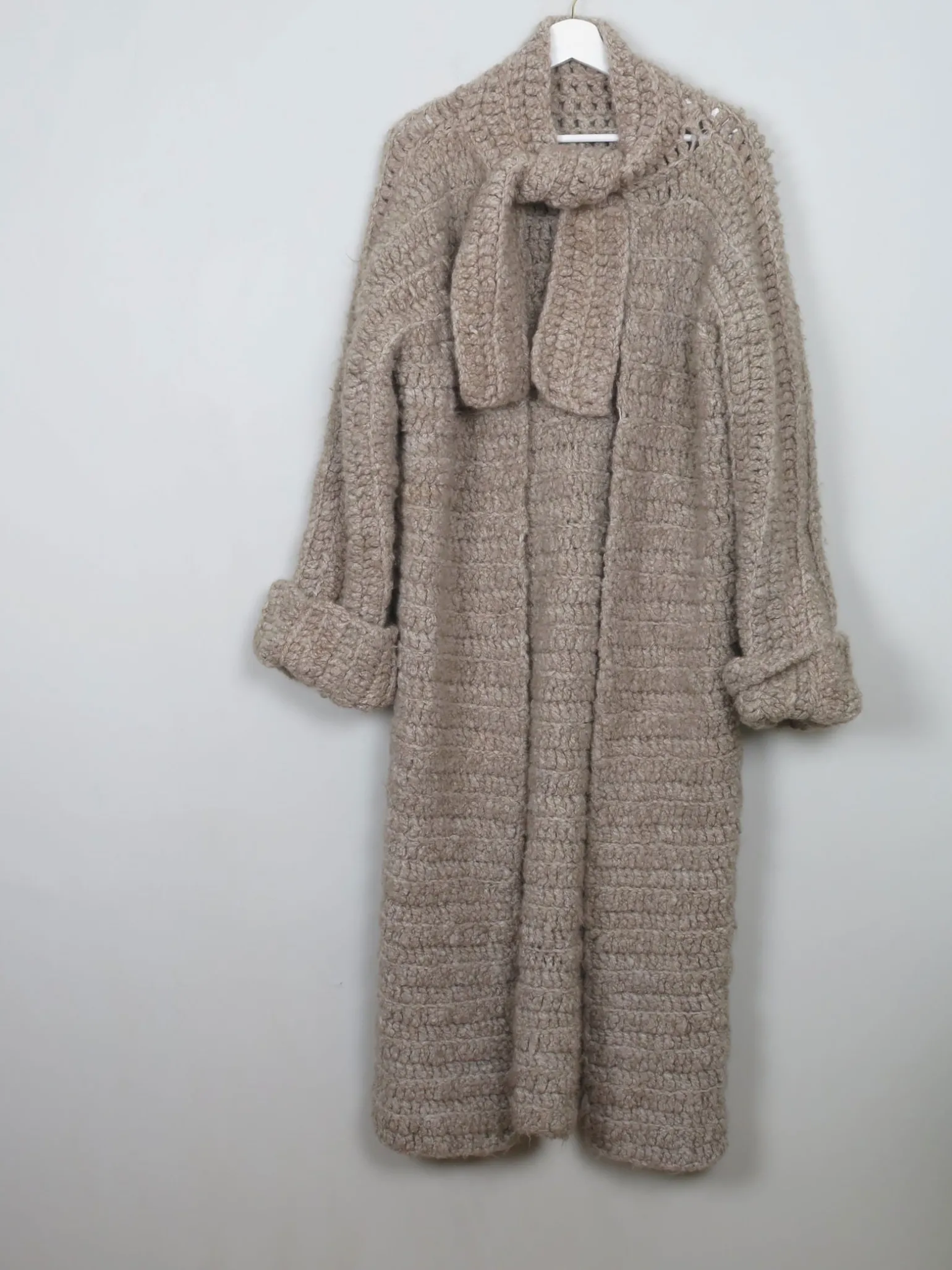 Women's Vintage Knitted Coat Light Brown M