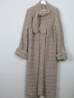 Women's Vintage Knitted Coat Light Brown M