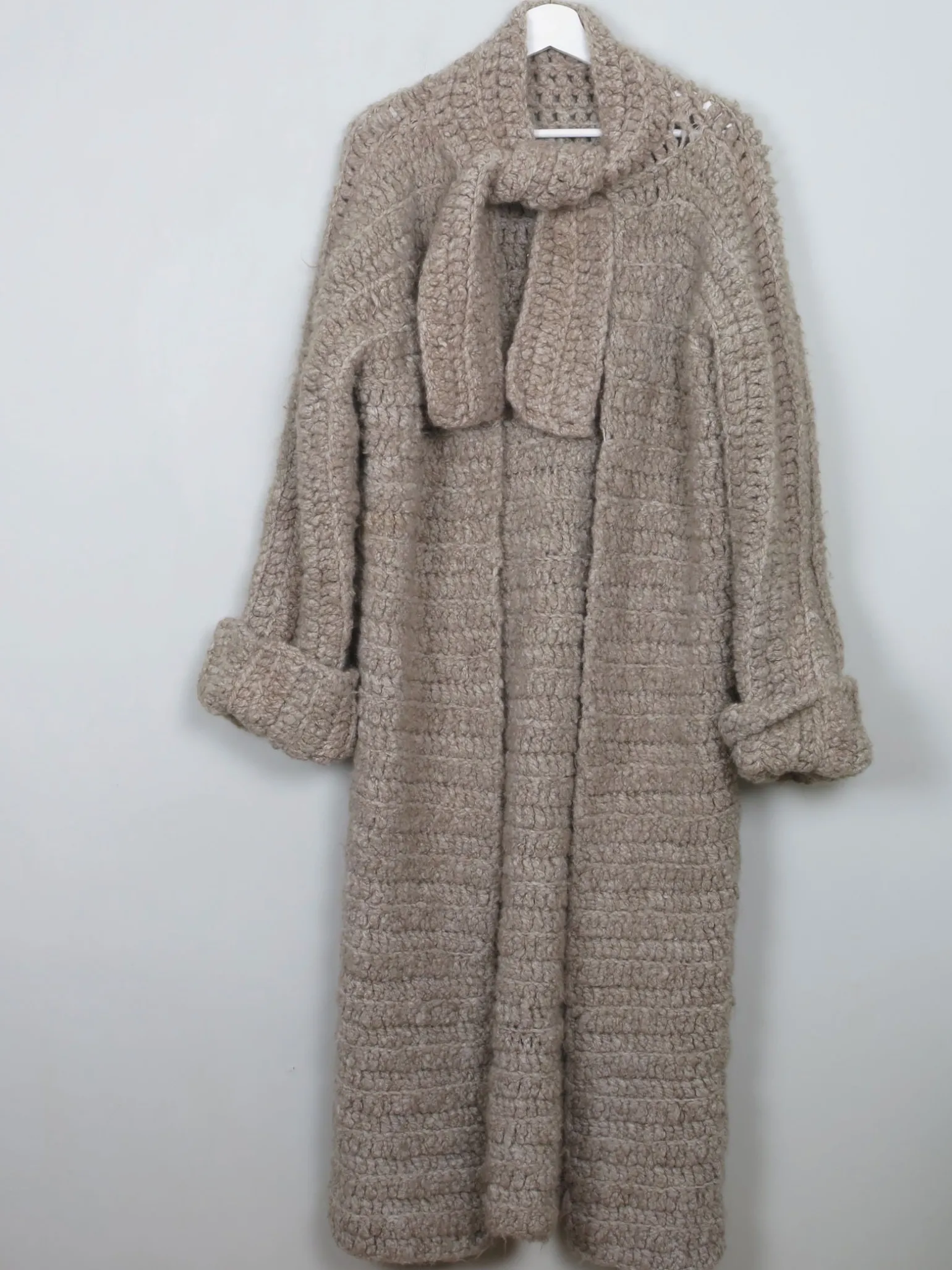 Women's Vintage Knitted Coat Light Brown M