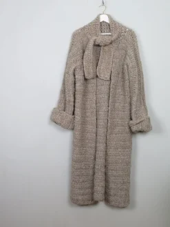 Women's Vintage Knitted Coat Light Brown M